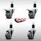 Service Caster 3'' SS Gray Poly Swivel 1-1/2'' Expanding Stem Caster Set 2 Total Lock Brakes, 4PK SCC-SSEXTTL20S314-PPUB-2-S-2-112 - alternate 2